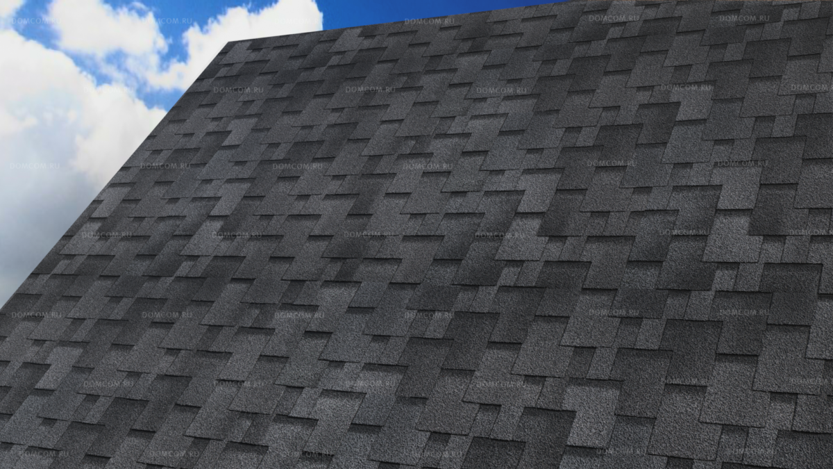 Шинглас Аккорд Серый на крыше дома